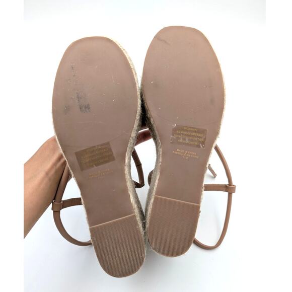 BP. Cohan Espadrille Platform Wedge Sandal Women's Tan Mocha Size US11M EU42 - Picture 8 of 12